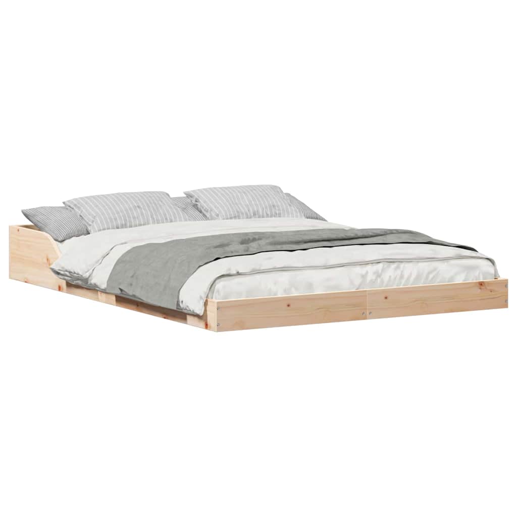 Bedframe Bruin 140 x 190 cm Massief grenenhout