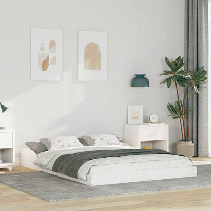 Bedframe Wit 140 x 190 cm Massief grenenhout