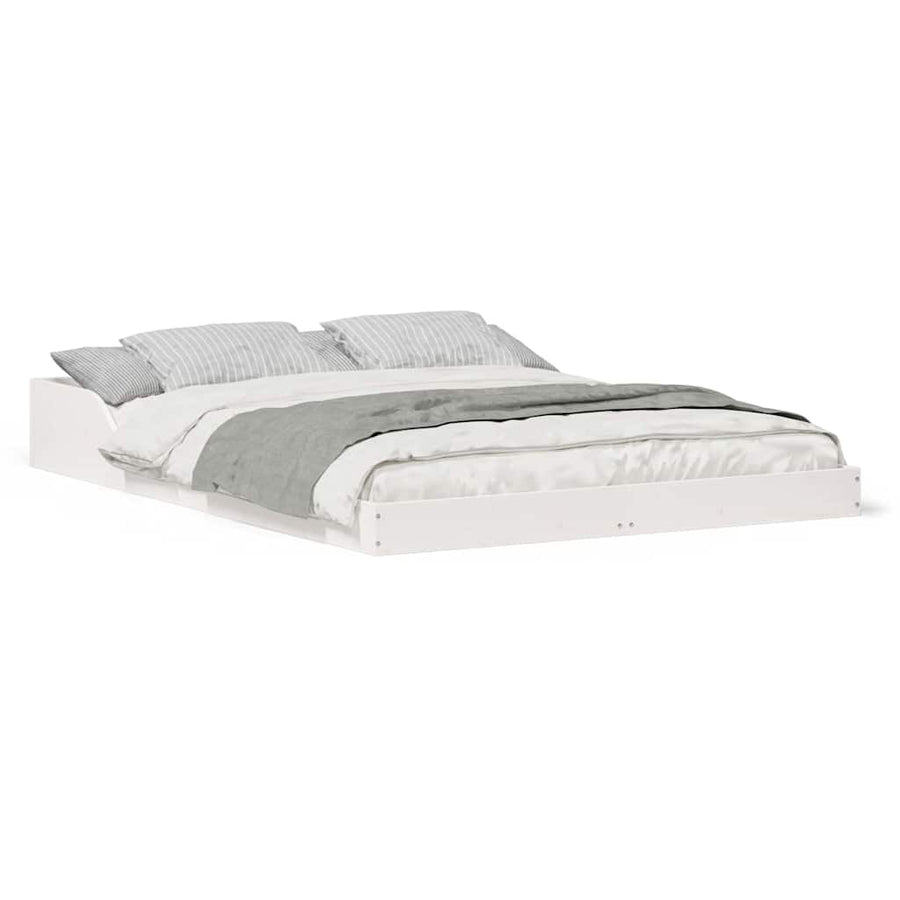 Bedframe Wit 140 x 190 cm Massief grenenhout
