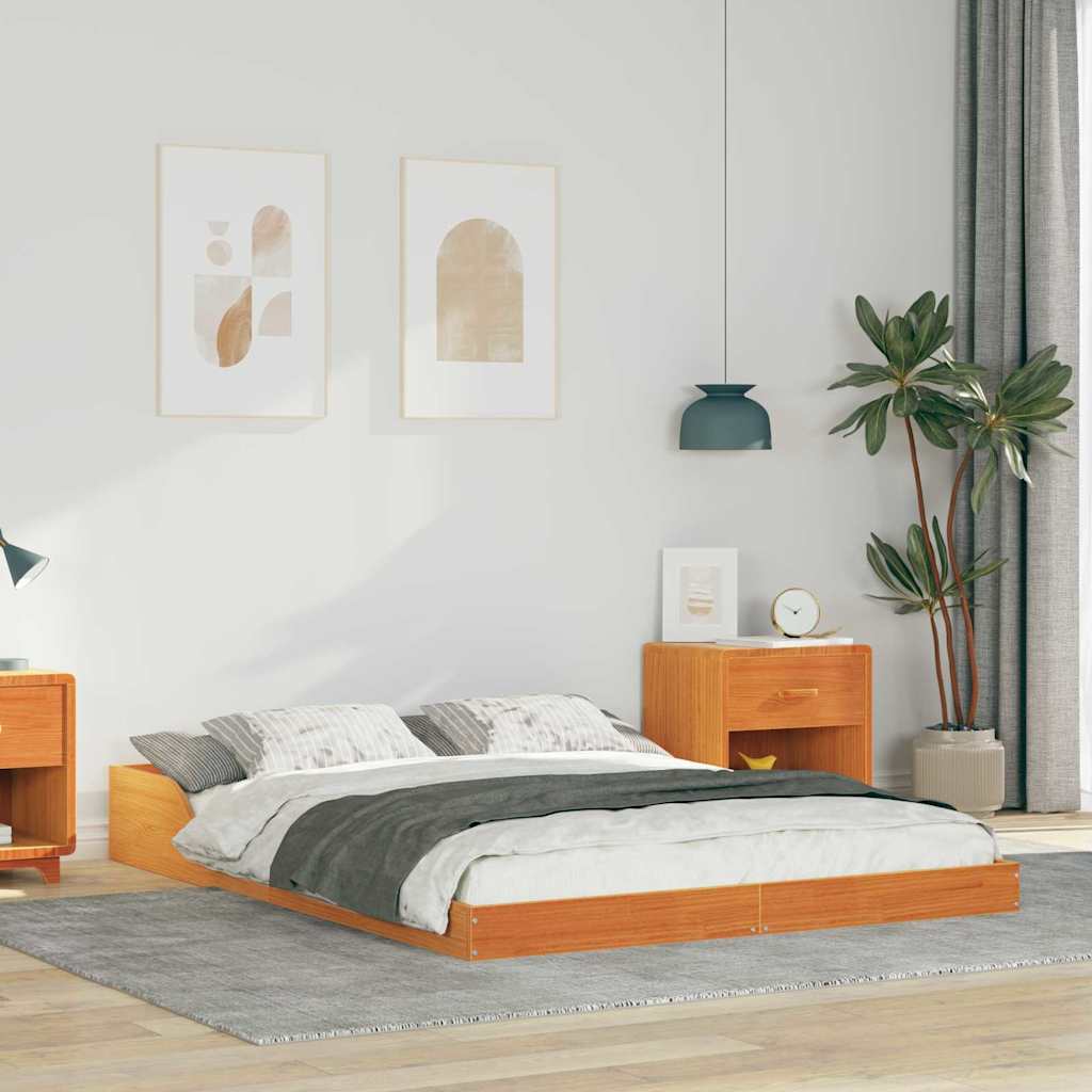 Bedframe Wasbruin 140 x 190 cm Massief grenenhout