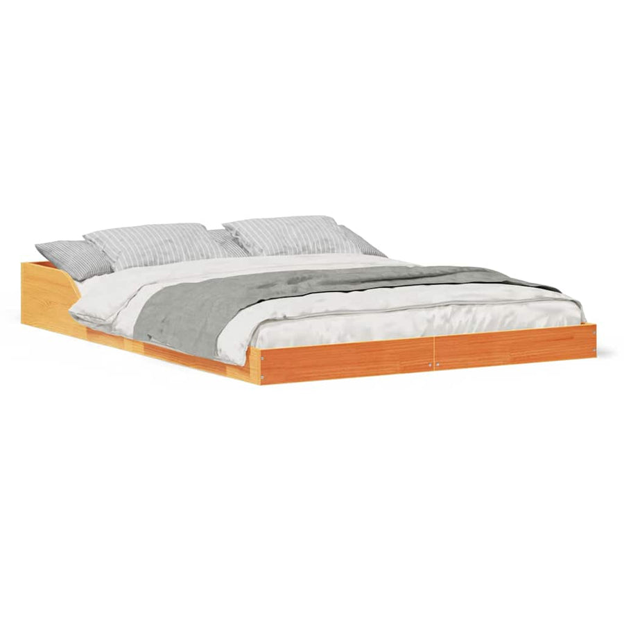Bedframe Wasbruin 140 x 190 cm Massief grenenhout