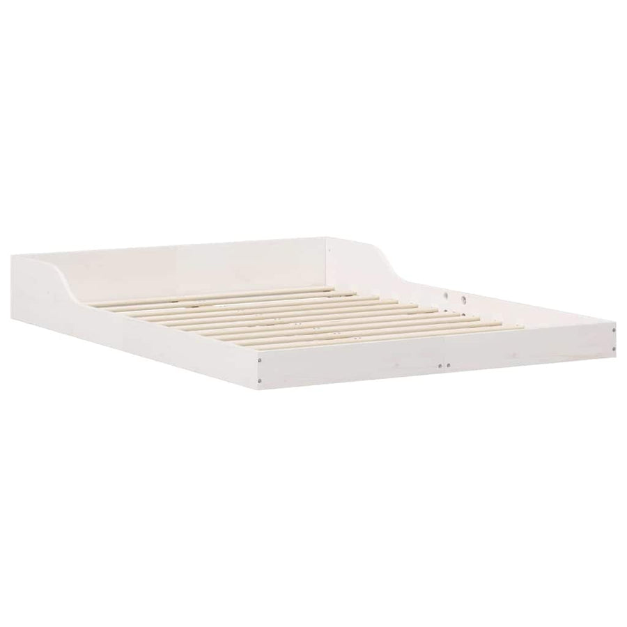 Bedframe Wit 135 x 190 cm Massief grenenhout