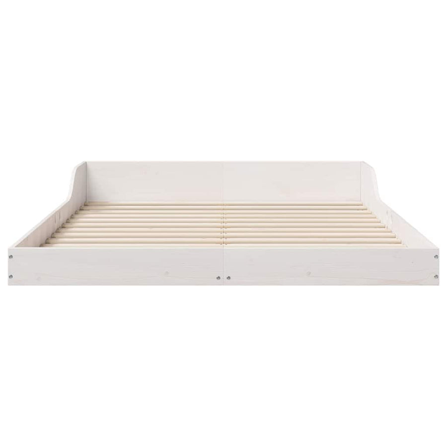 Bedframe Wit 135 x 190 cm Massief grenenhout
