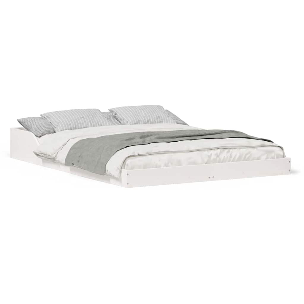 Bedframe Wit 135 x 190 cm Massief grenenhout