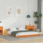 Bedframe 135x190 cm massief grenenhout wasbruin