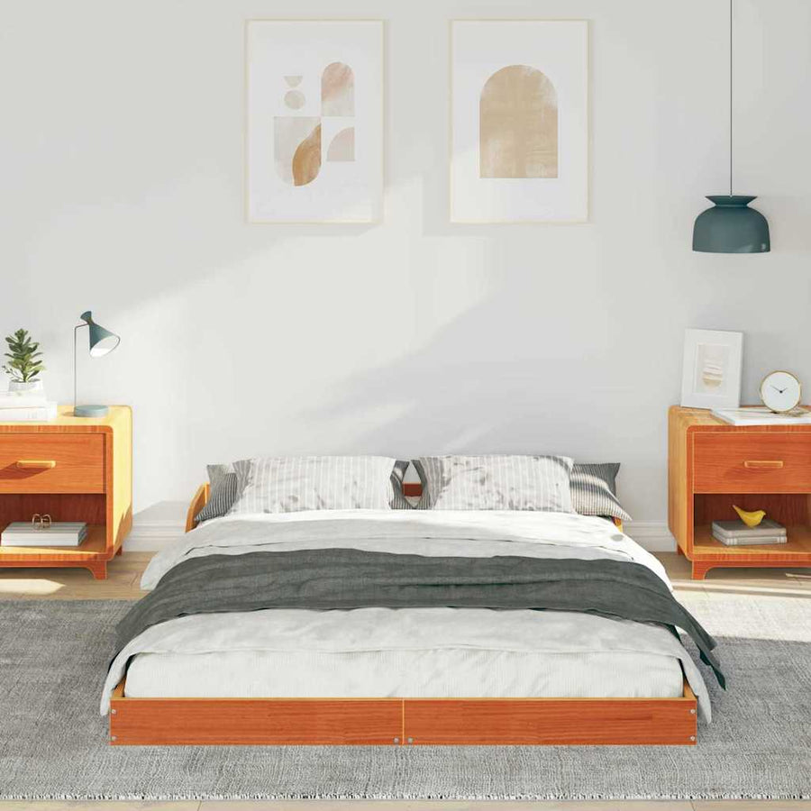 Bedframe Wasbruin 135 x 190 cm Grenenhout