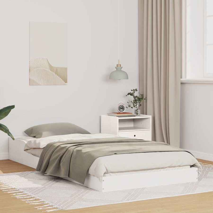 Bedframe Wit 90 x 200 cm Massief grenenhout