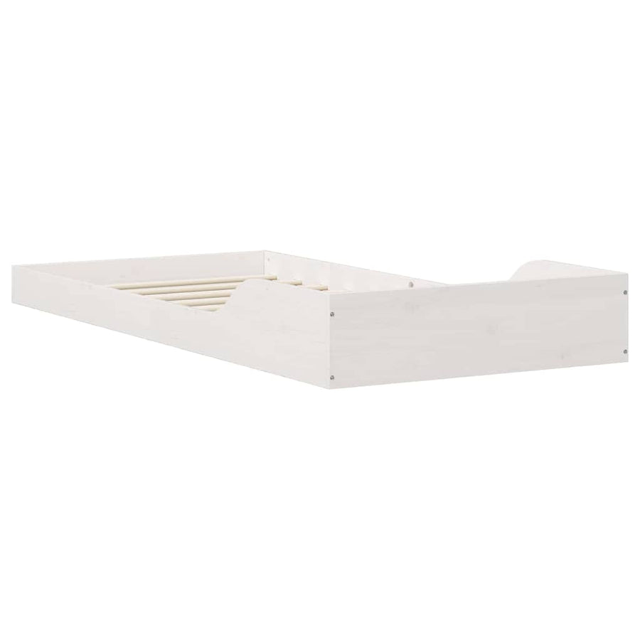 Bedframe Wit 90 x 200 cm Massief grenenhout