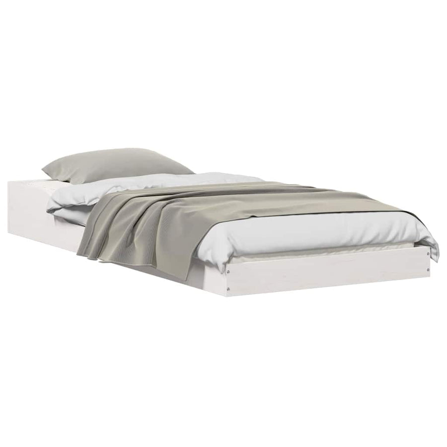 Bedframe Wit 90 x 200 cm Massief grenenhout