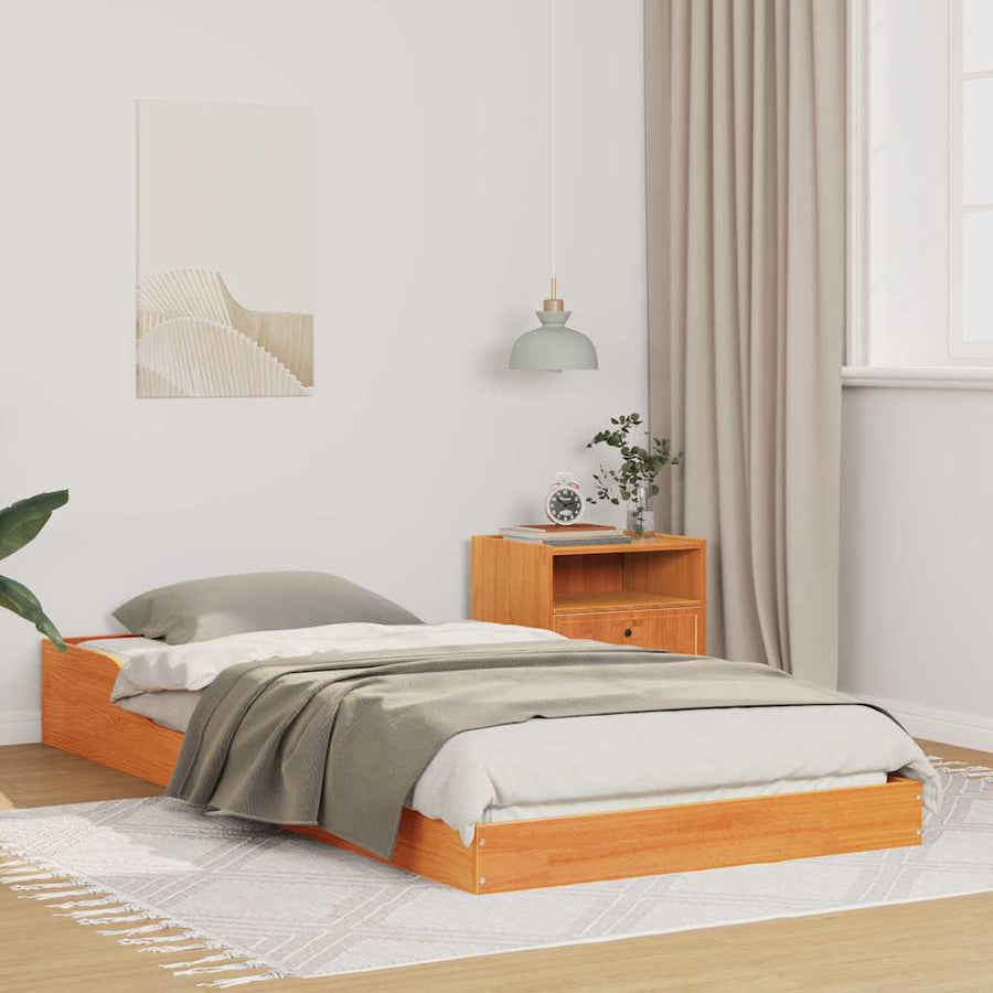 Bedframe Wasbruin 90 x 200 cm Grenenhout