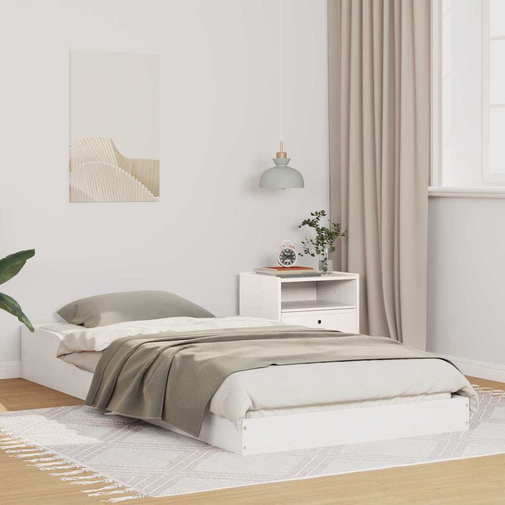 Bedframe Wit 90 x 210 cm Massief grenenhout