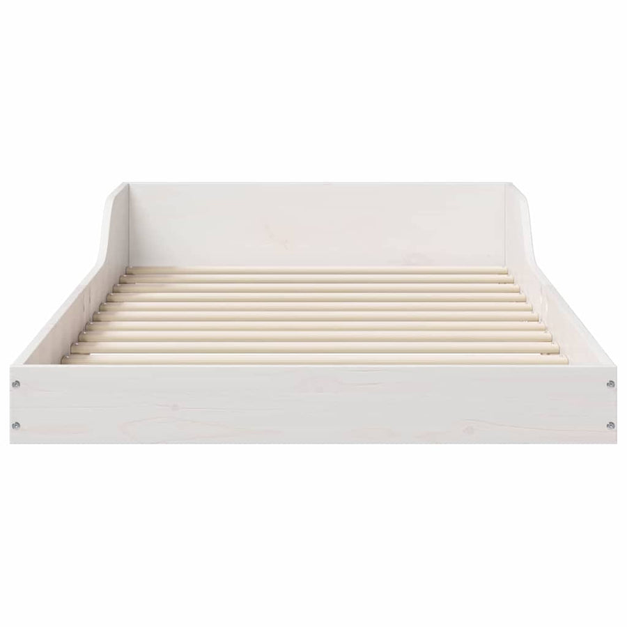 Bedframe Wit 90 x 210 cm Massief grenenhout