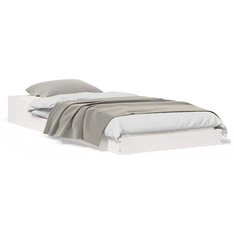 Bedframe Wit 90 x 210 cm Massief grenenhout