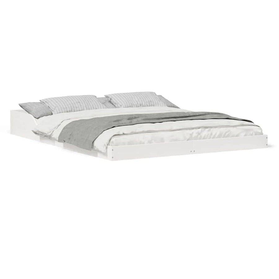 Bedframe Wit 160 x 210 cm Massief grenenhout