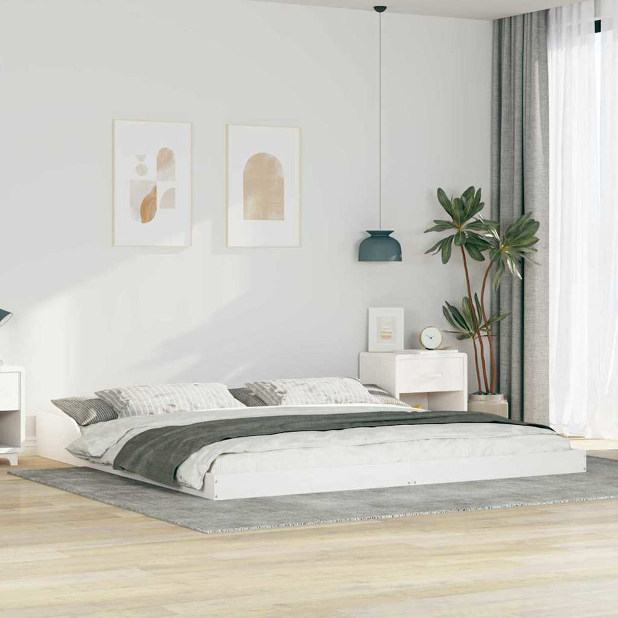 Bedframe Wit 180 x 210 cm Massief grenenhout