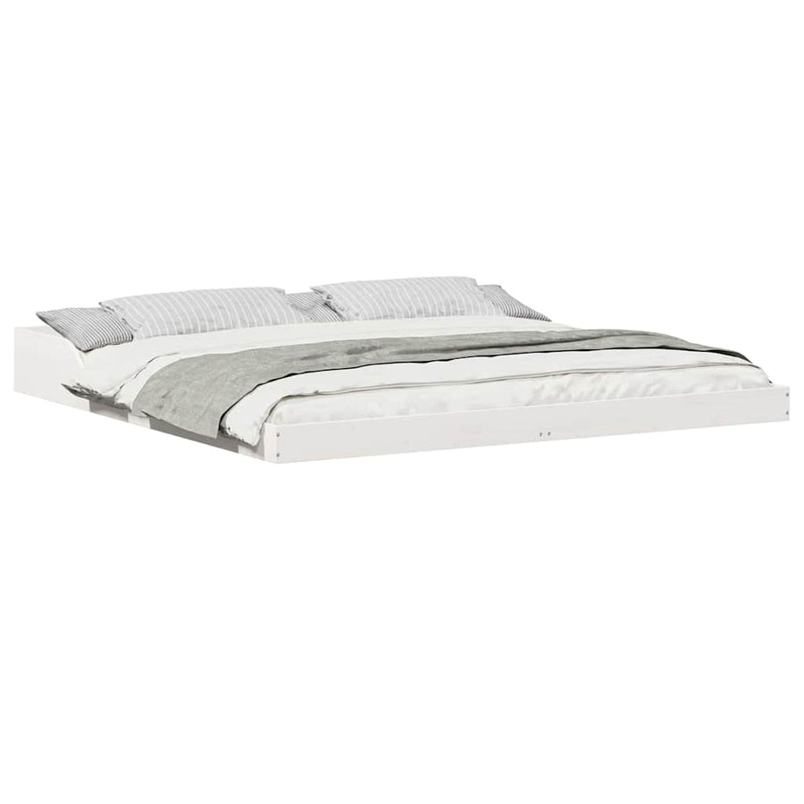 Bedframe Wit 180 x 210 cm Massief grenenhout