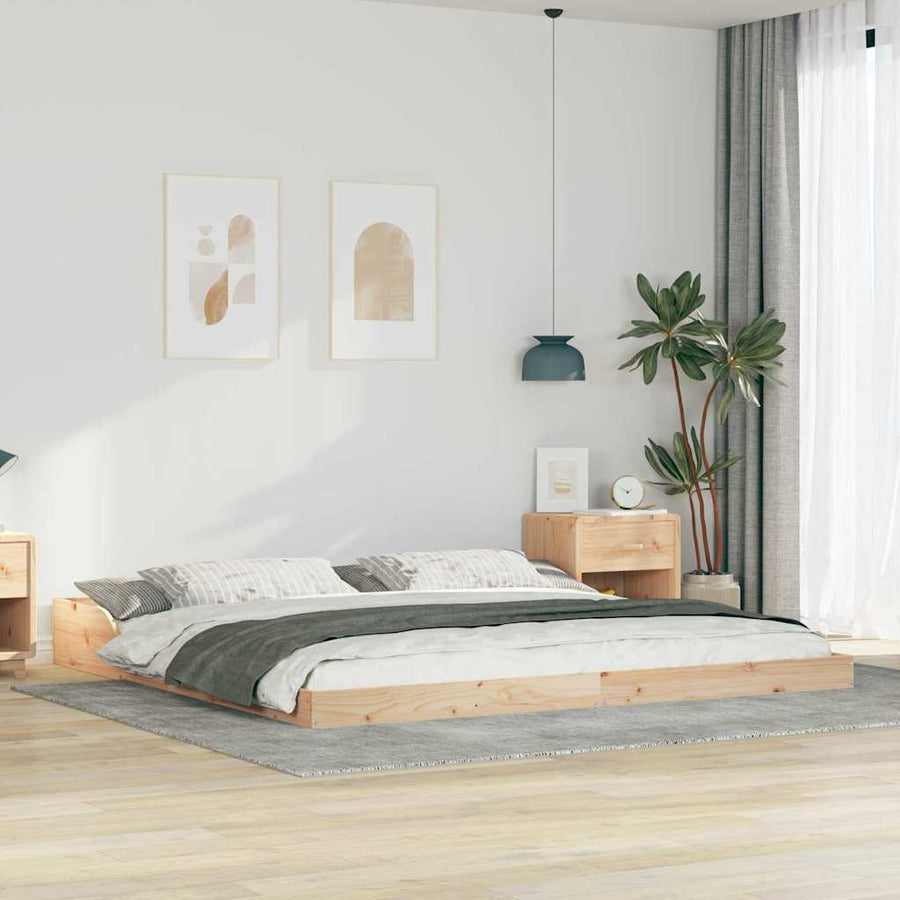 Bedframe Bruin 200 x 210 cm Massief grenenhout
