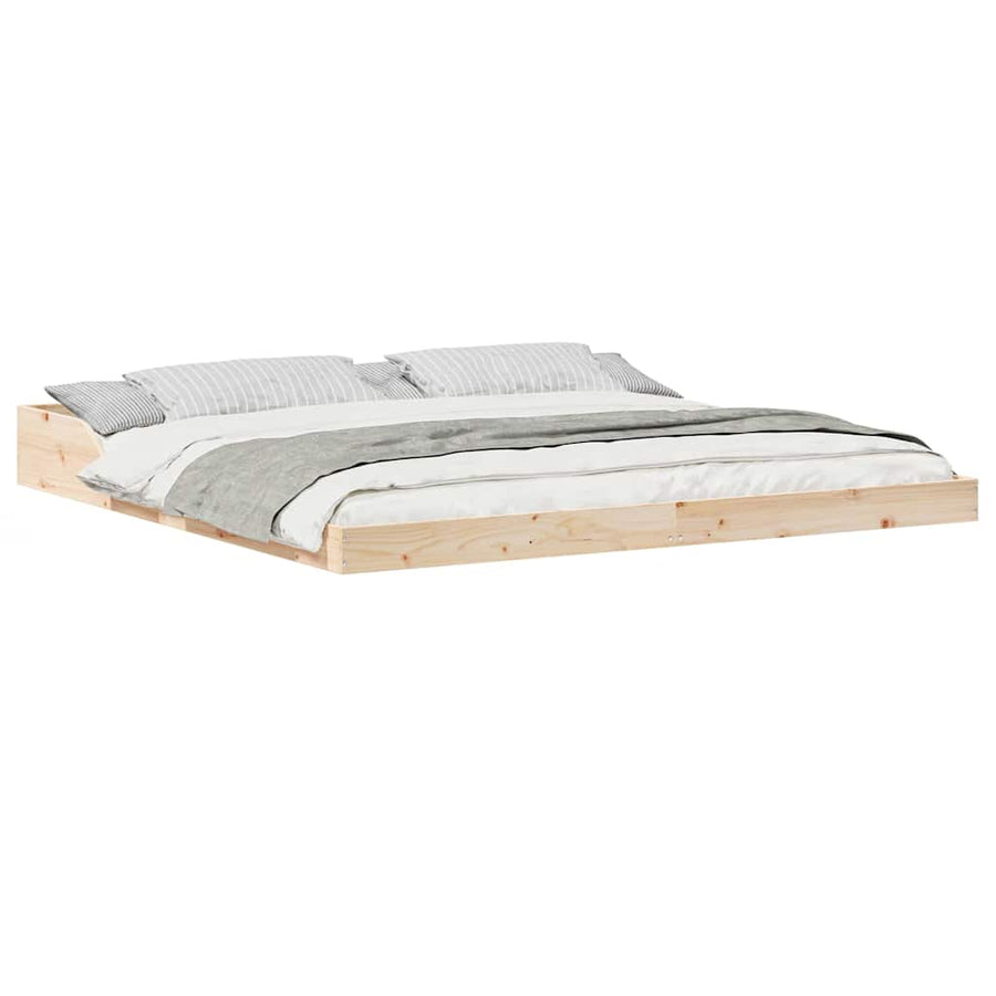 Bedframe Bruin 200 x 210 cm Massief grenenhout