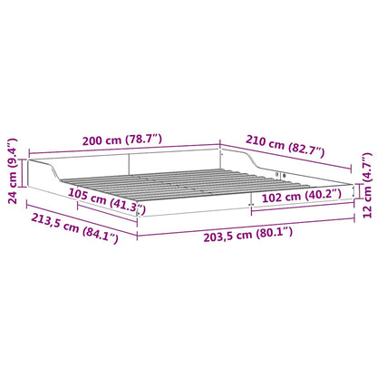 Bedframe Bruin 200 x 210 cm Massief grenenhout