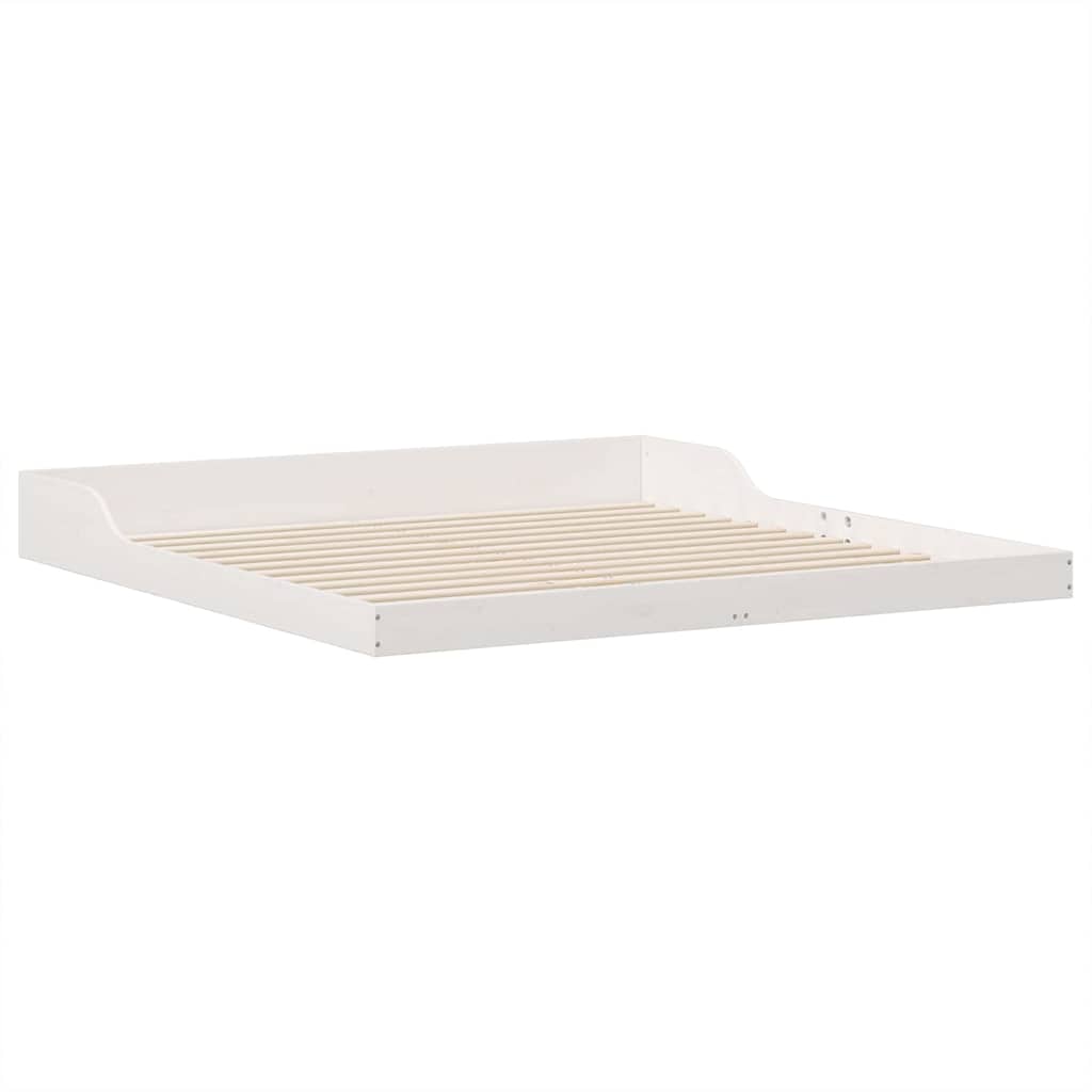 Bedframe Wit 200 x 210 cm Massief grenenhout