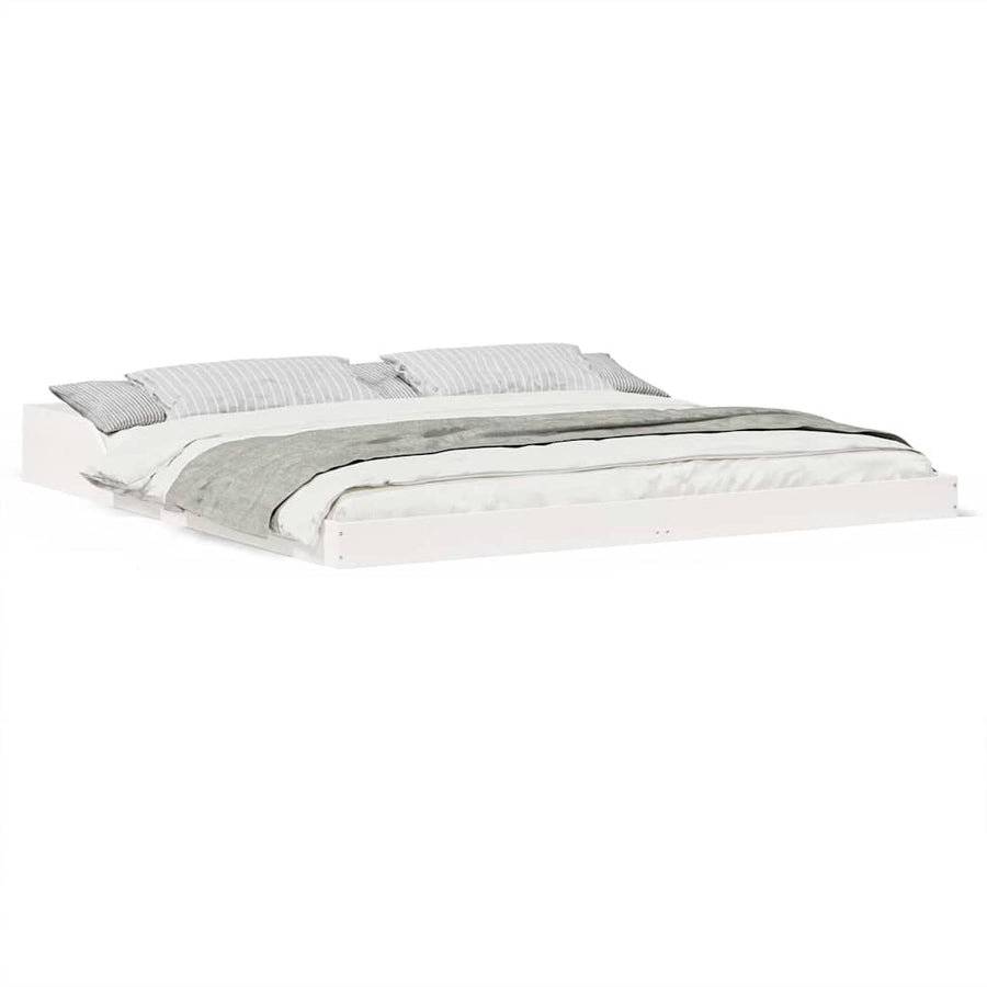 Bedframe Wit 200 x 210 cm Massief grenenhout