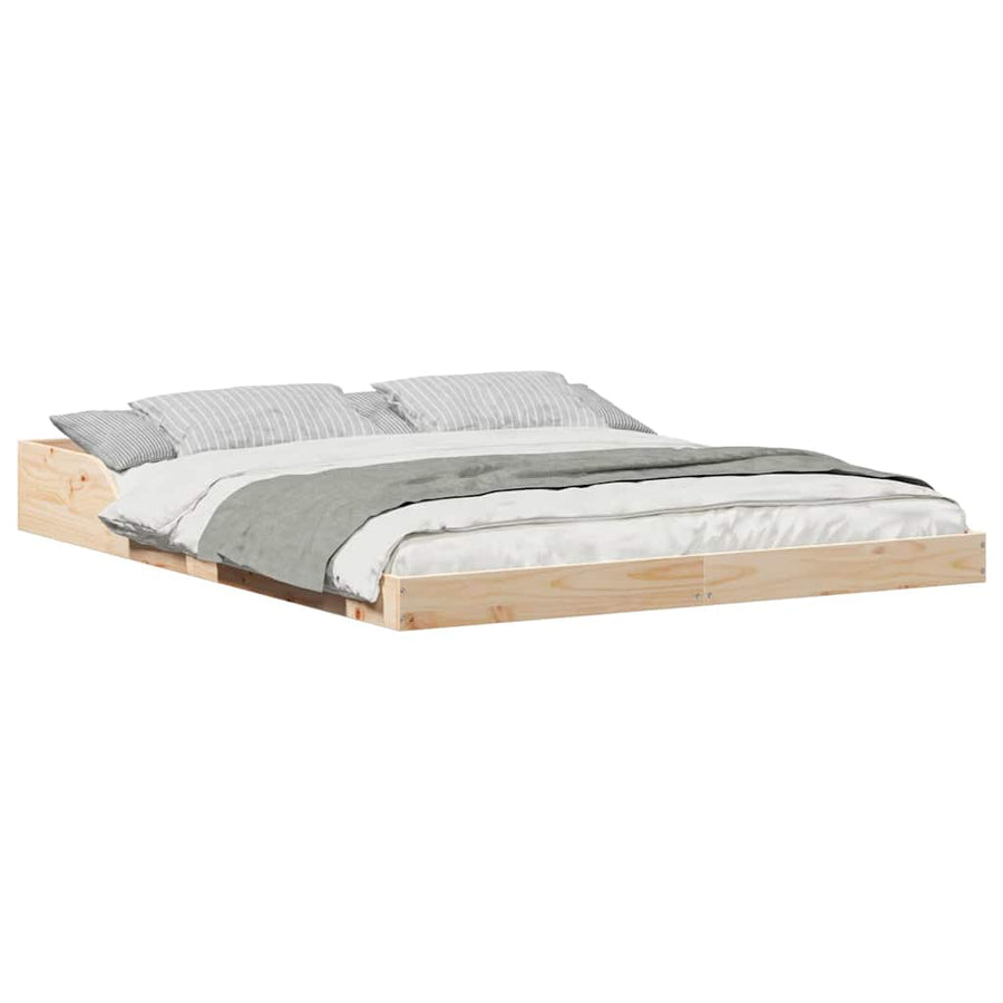 Bedframe Bruin 140 x 220 cm Massief grenenhout