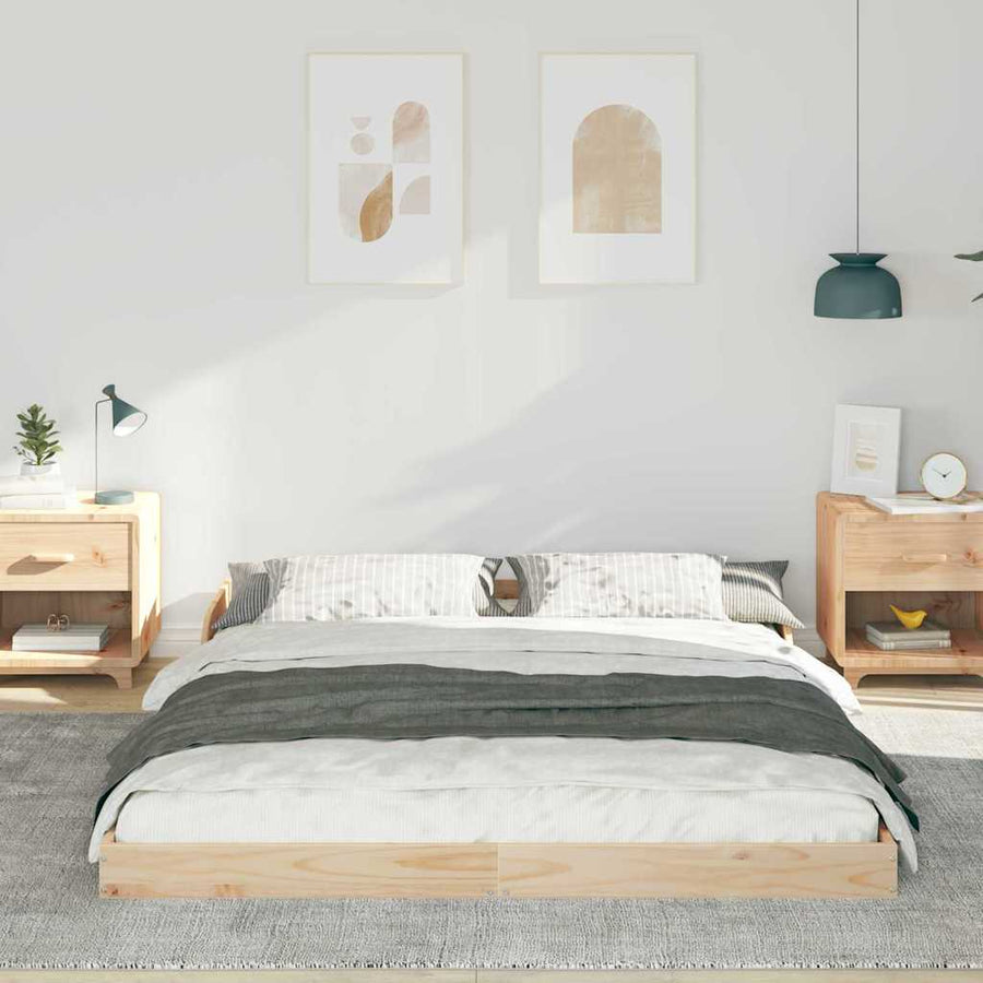 Bedframe Bruin 160 x 220 cm Massief grenenhout