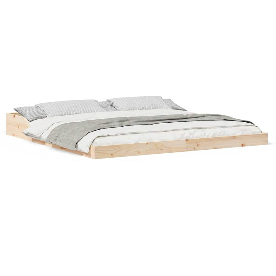 Bedframe Bruin 180 x 220 cm Massief grenenhout