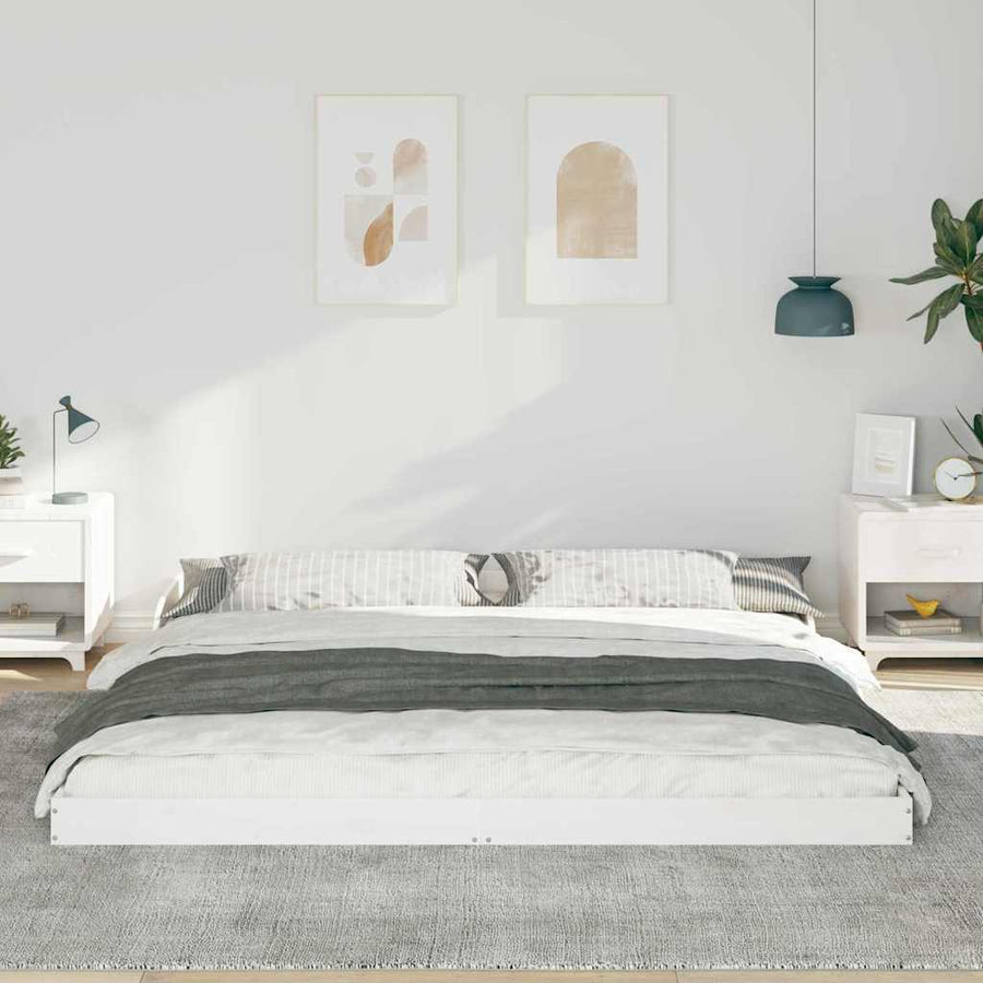 Bedframe Wit 180 x 220 cm Massief grenenhout