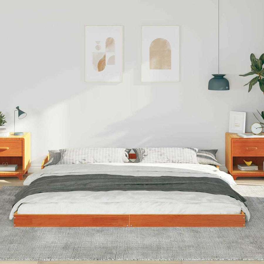 Bedframe Wasbruin 180 x 220 cm Massief grenenhout