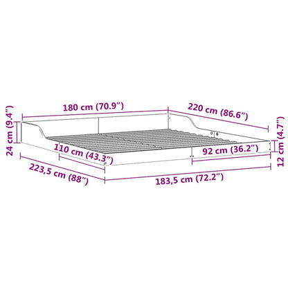 Bedframe Wasbruin 180 x 220 cm Massief grenenhout