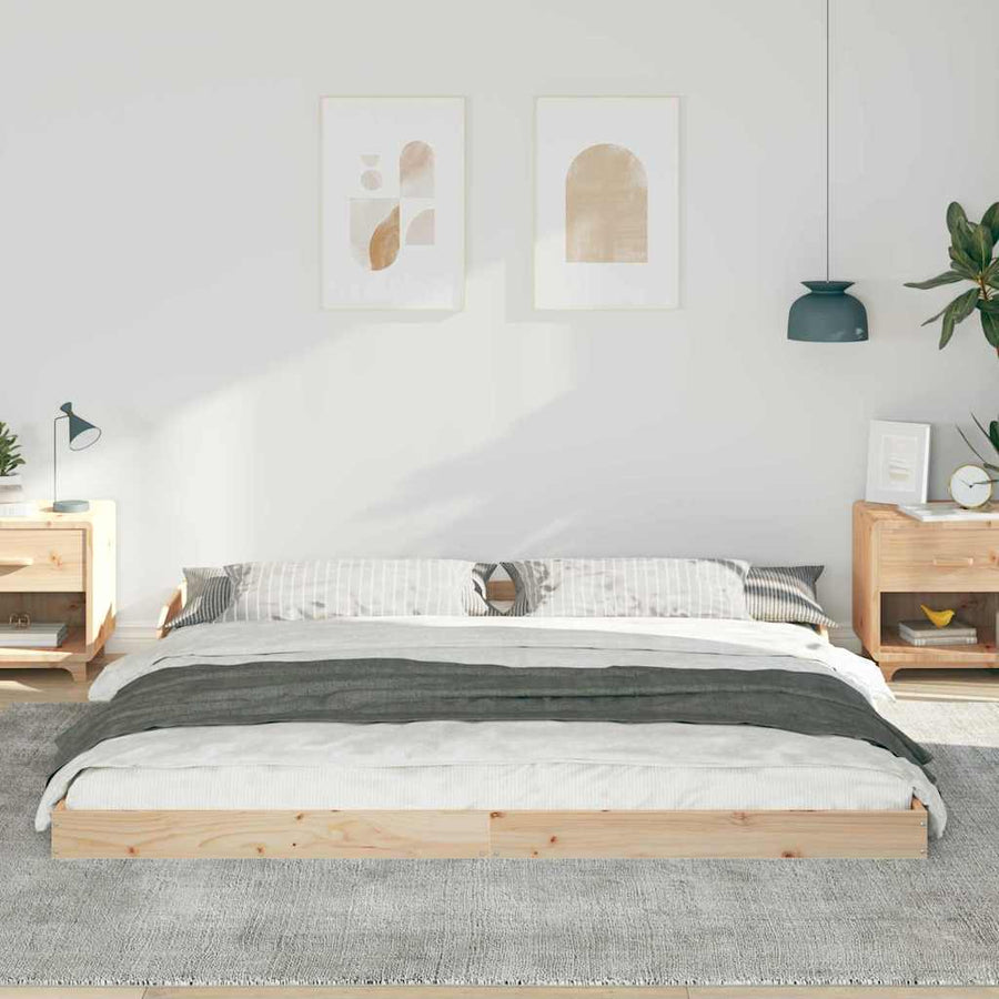 Bedframe Bruin 200 x 220 cm Massief grenenhout
