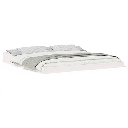 Bedframe Wit 200 x 220 cm Massief grenenhout
