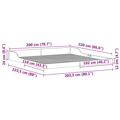 Bedframe Wasbruin 200 x 220 cm Massief grenenhout