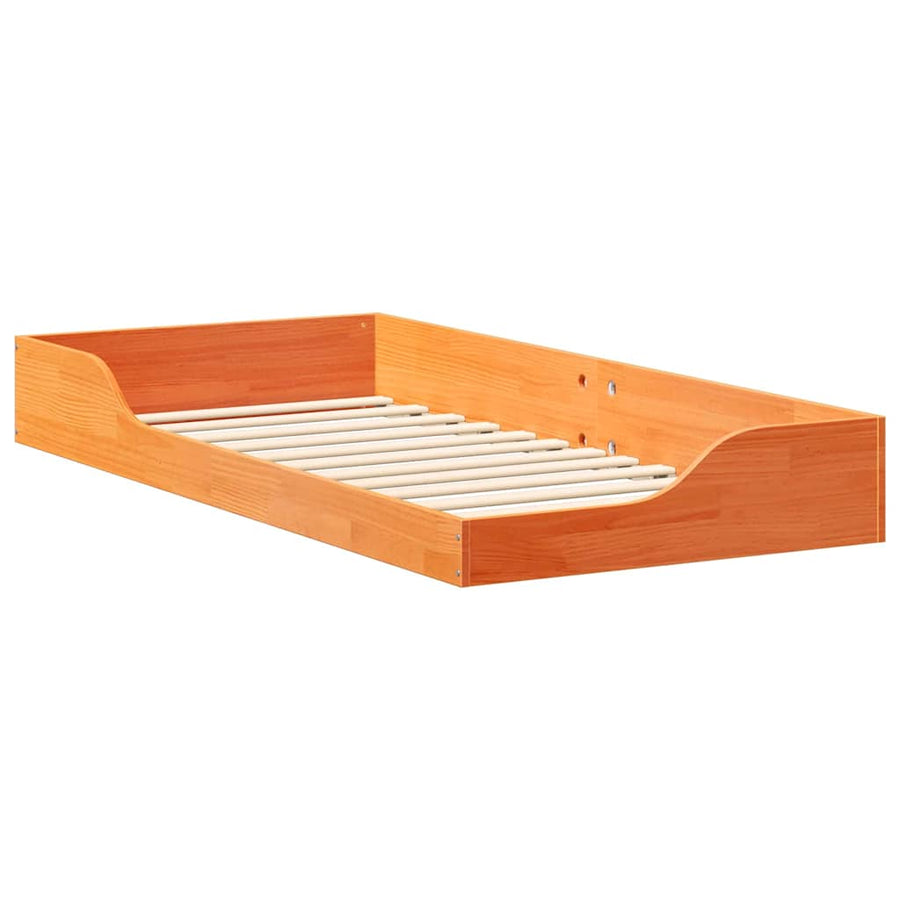 Bedframe Wasbruin 100 x 200 cm Massief grenenhout