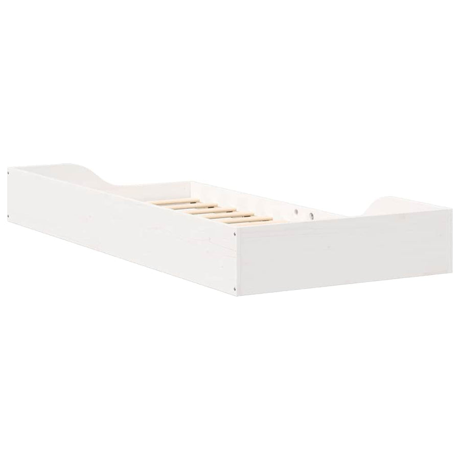 Bedframe Wit 90 x 200 cm Massief grenenhout