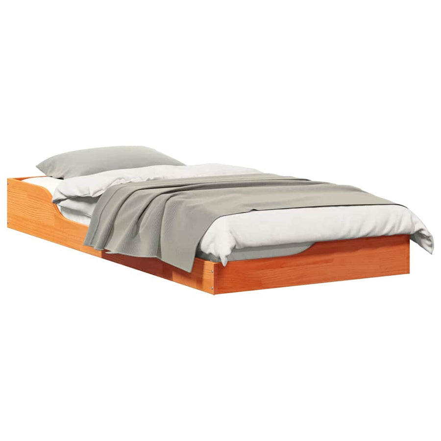 Bedframe Wasbruin 80 x 200 cm Massief grenenhout