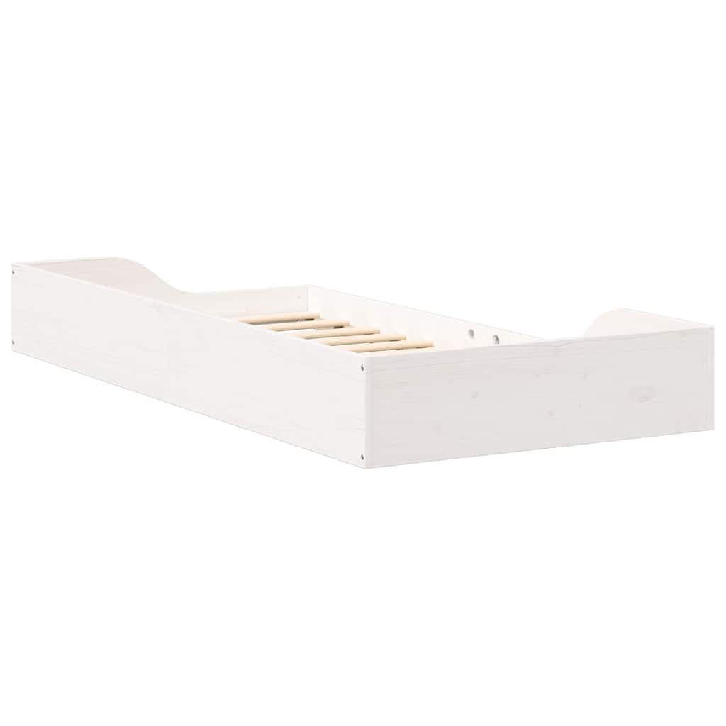 Bedframe Wit 90 x 190 cm Massief grenenhout