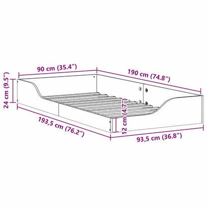 Bedframe Wit 90 x 190 cm Massief grenenhout