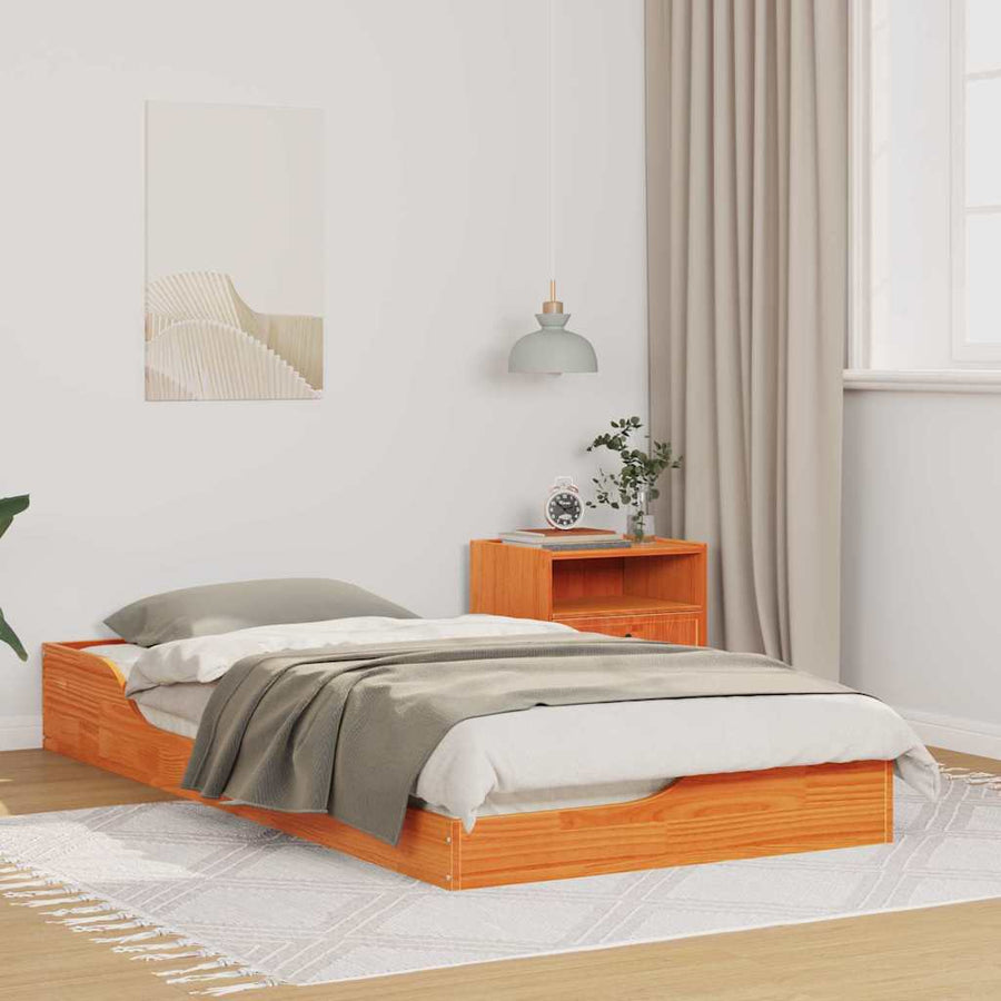 Bedframe Wasbruin 90 x 190 cm Massief grenenhout