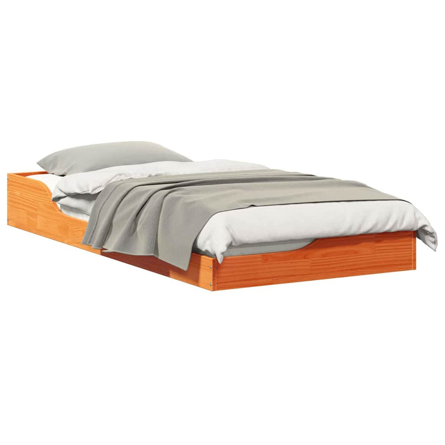 Bedframe Wasbruin 90 x 190 cm Massief grenenhout