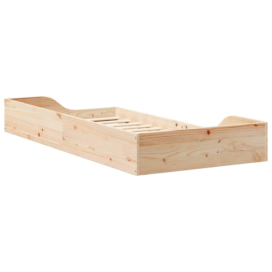 Bedframe Bruin 75 x 190 cm Massief grenenhout