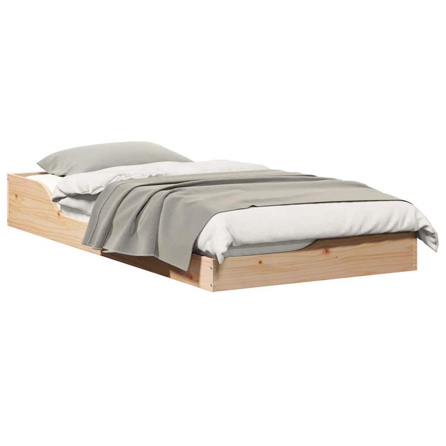 Bedframe Bruin 75 x 190 cm Massief grenenhout
