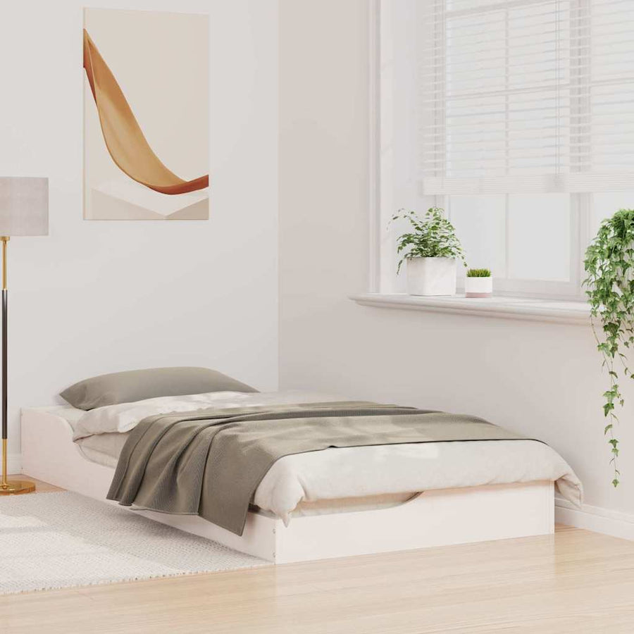 Bedframe Wit 75 x 190 cm Massief grenenhout