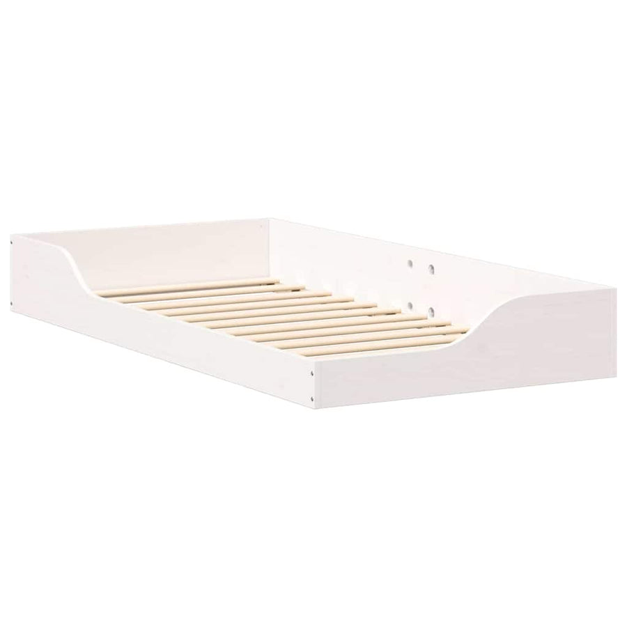 Bedframe Wit 75 x 190 cm Massief grenenhout