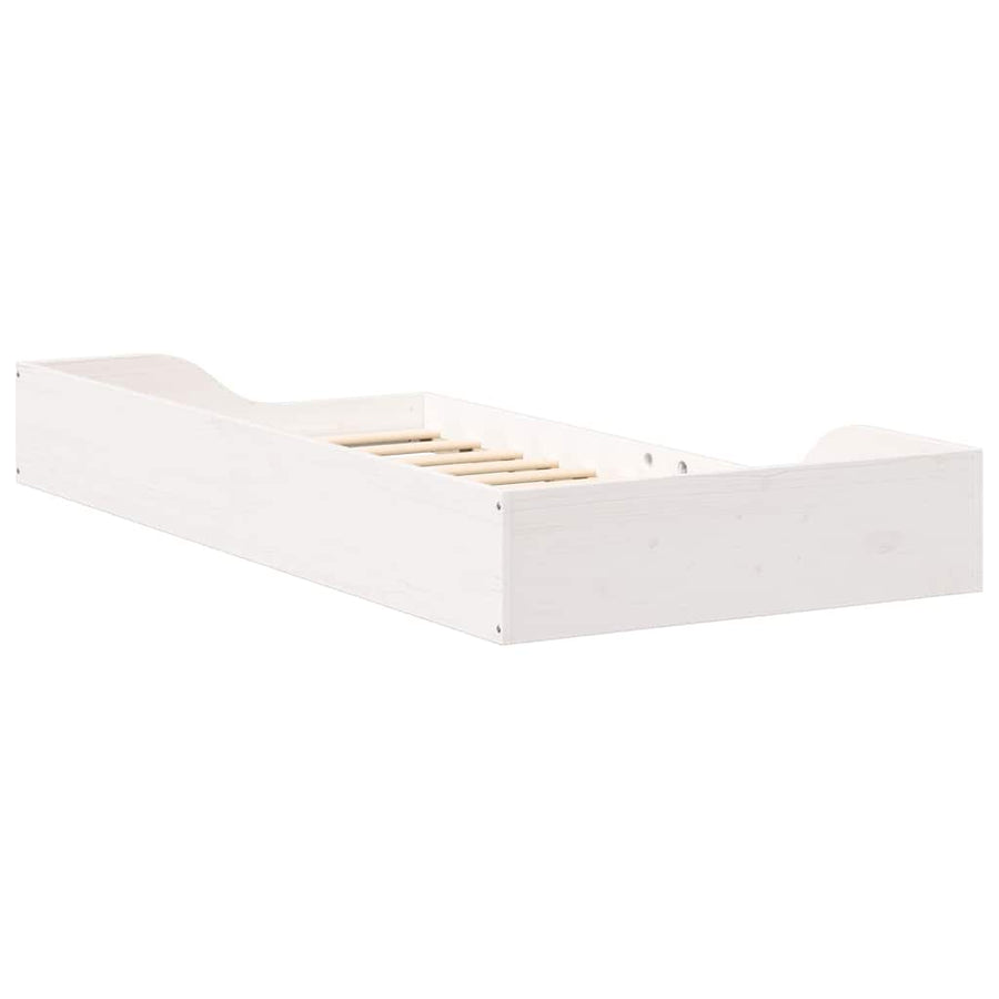 Bedframe Wit 75 x 190 cm Massief grenenhout