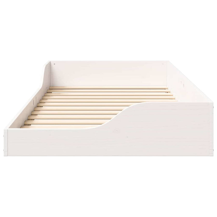 Bedframe Wit 75 x 190 cm Massief grenenhout
