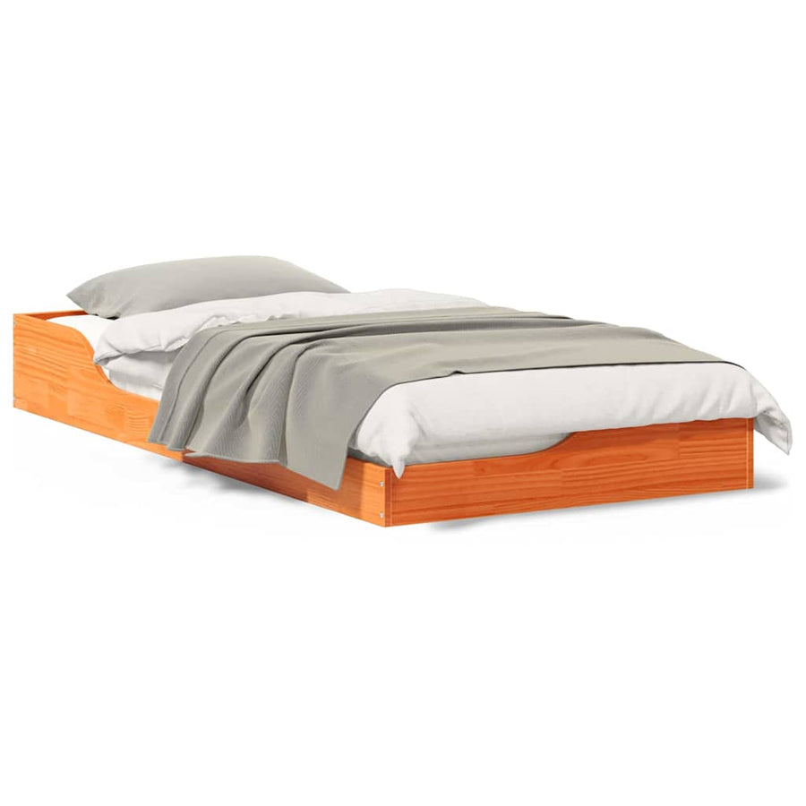 Bedframe Wasbruin 75 x 190 cm Massief grenenhout