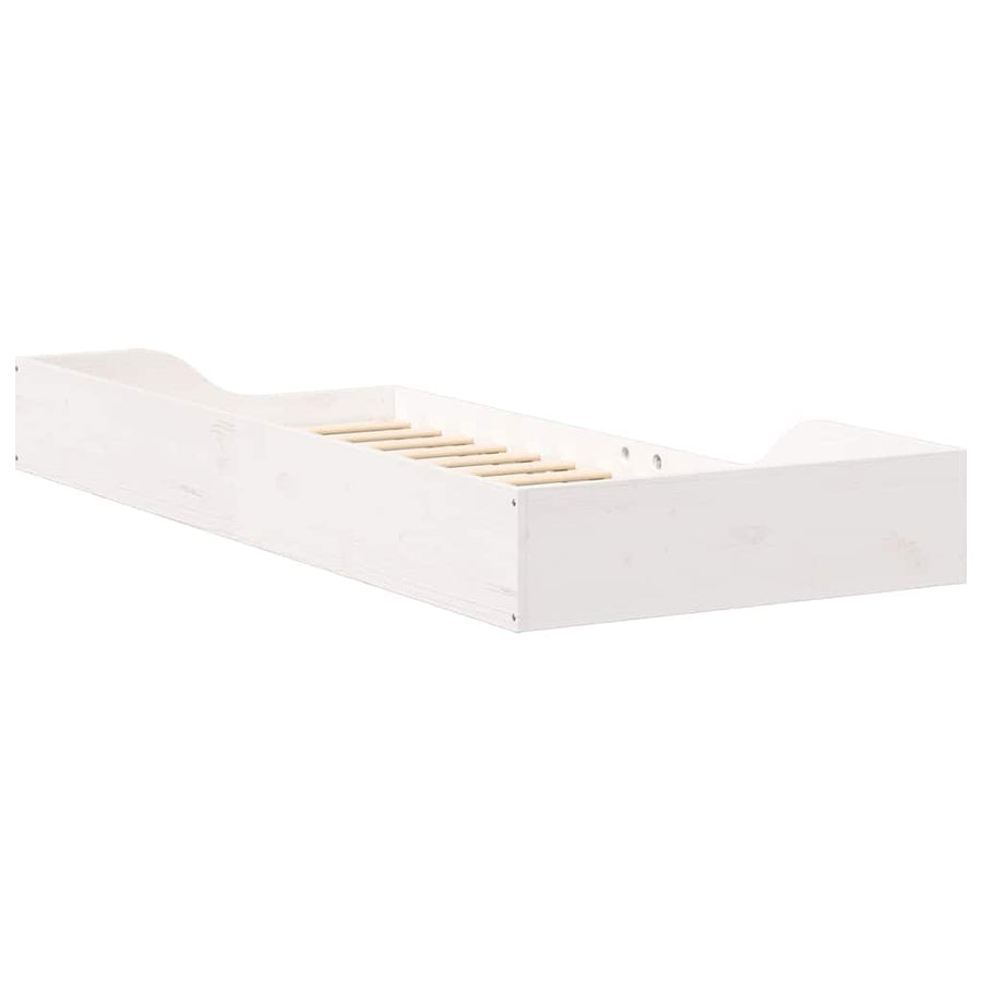 Bedframe Wit 80 x 210 cm Massief grenenhout