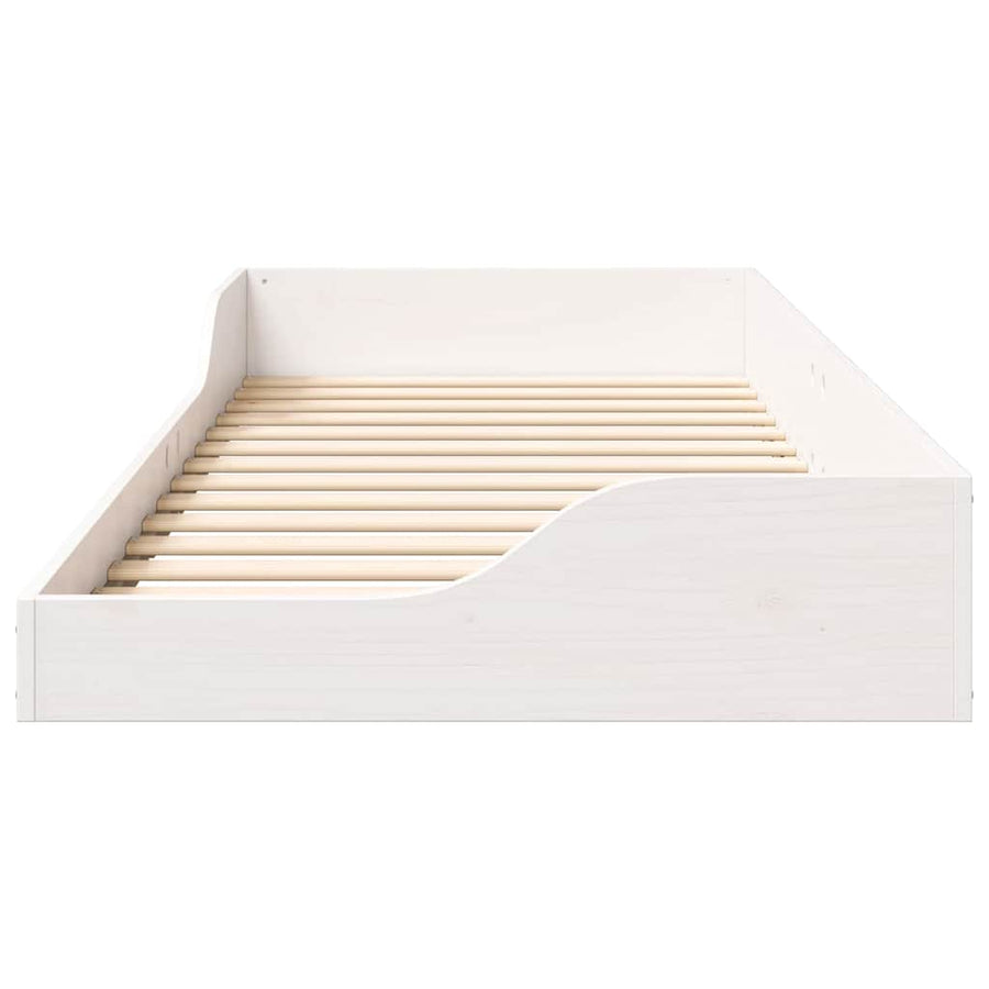 Bedframe Wit 80 x 210 cm Massief grenenhout